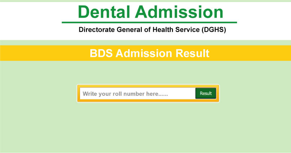 dgsh gov bd bds result