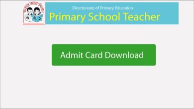 Primary Teacher Admit Card