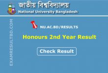 NU honours 2nd Year Result