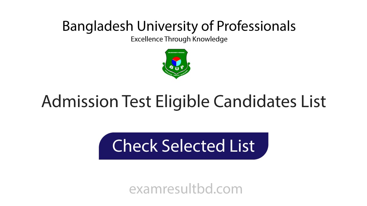 BUP Eligible Candidates List